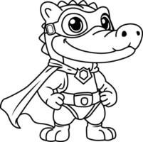 Alligator Animal Superhero Outline vector