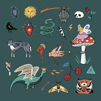 A collection of different types of symbols and objects vector