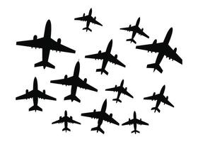 a group of airplanes flying in formation vector