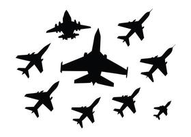 a group of fighter jets are flying in formation vector