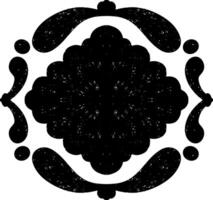 a black and white design with a circular pattern vector