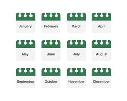 set of icons. Daily, monthly, yearly calendar icon vector