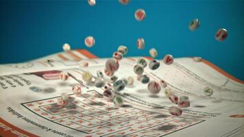 The fall of letters on the pages of the textbook. Filmed on a high-speed camera at 1000 fps. High quality FullHD footage video