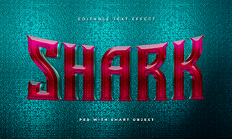 Shark editable text effect template psd
