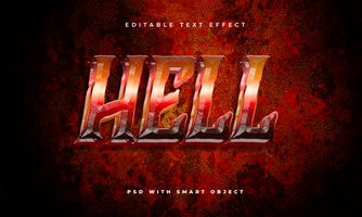 Hell editable text effect template psd