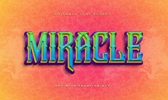Miracle editable text effect template psd