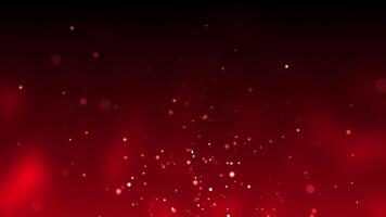 Dark red abstract background with particles and points of light creating a beautiful bokeh. Seamless loop 4k . video