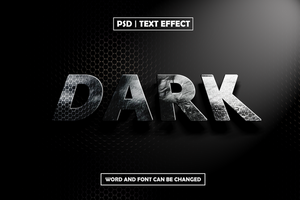 Dark Style text Effect With Black Background psd