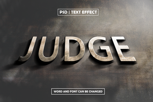 Judge 3D Editable Text Effect psd