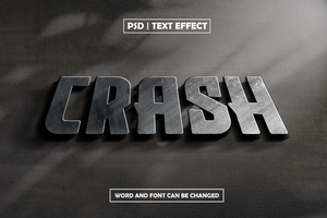 Crash 3D Editable Text Effect psd