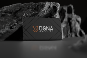 Business card with a mock-up of a decoration on a luxurious black stone - template for business use psd