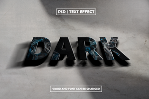 Dark 3D Editable Text Effect psd
