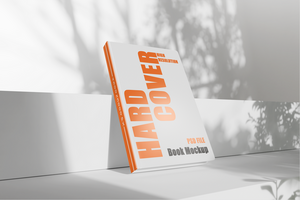 Editable book hardcover mockup isolated with transparent background easy-to-use template psd