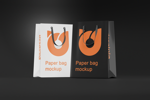 Editable Paper Shopping Bag Mockup Design Isolated With Transparent Background Template psd