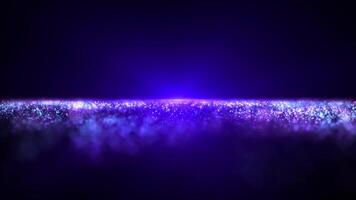 Abstract background of bright colored multicolored light particles. The movement of luminous glitter dots forming bokeh. Magic fairy dust particles. seamless loop video