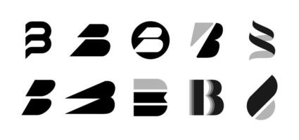 Set of Letter B icon logo abstract . Simple monogram design business vector