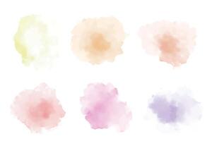 Set of colorful watercolor hand painted round shapes vector