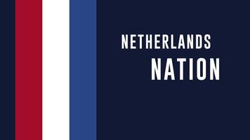 gelukkig nationaal dag Nederland met Nederland vlag en typografie 4k animatie video