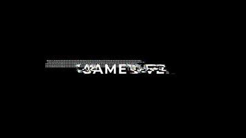 Looped GAME OVER text typography animation 4k with glitch effect isolated on black background. video