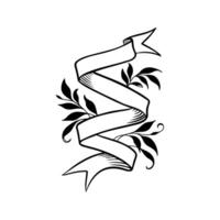 Black and White Ink Ribbons. Hand made Objects for Design. vector
