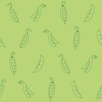 Outline Collection of Peas Seamless Pattern illustration Design vector