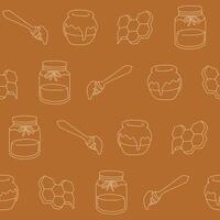 Outline Collection of Honey Seamless Pattern illustration Design vector