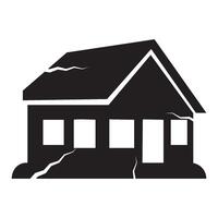 illustration of a building affected by an earthquake vector