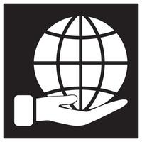 Globe logo isolated on black vector