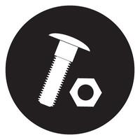bolt and nut icon simple design vector