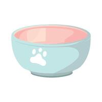 A blue bowl with a paw print on it vector