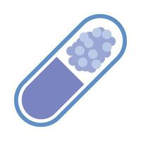 A capsule with a blue and white outline vector