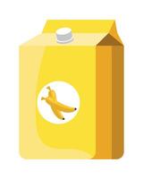 Banana juice carton vector