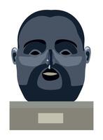 A cartoon man with a beard and a mustache vector