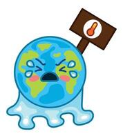 Earth is melting, crying, melting, melting, melting, melting, melting, melting, melting vector