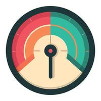 A flat icon of a speedometer vector