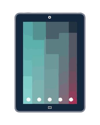 An ipad with a colorful background