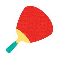 A red ping pong paddle with a green handle vector