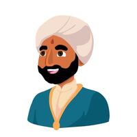 An illustration of a man in a turban vector