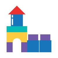 A colorful building with a red roof vector