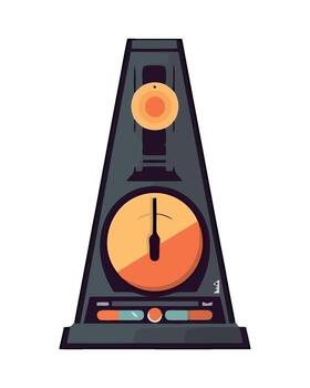 An illustration of a clock with a clock face vector