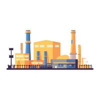 An illustration of a factory with smoke stacks vector