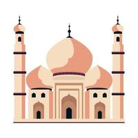An illustration of a mosque with two minarets vector
