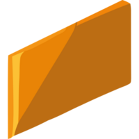 A orange cube with a triangle on it png