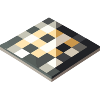 A square tile with a black background and yellow squares png