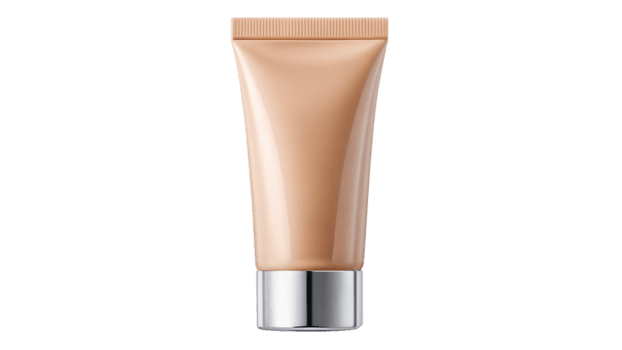 cremoso Fundação tubo em uma branco fundo, cortar Fora transparente png