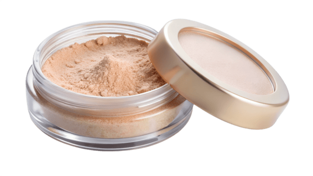 solto mineral pó Fundação dentro uma Cosmético jarra, cortar Fora transparente png