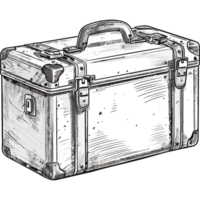 An illustration of a suitcase on a black background png