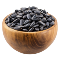 Sunflower seeds in a bowl for snacking, cut out transparent png