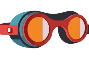Glasses with goggles on a black background png