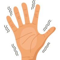 A hand with a black background and a palm png
